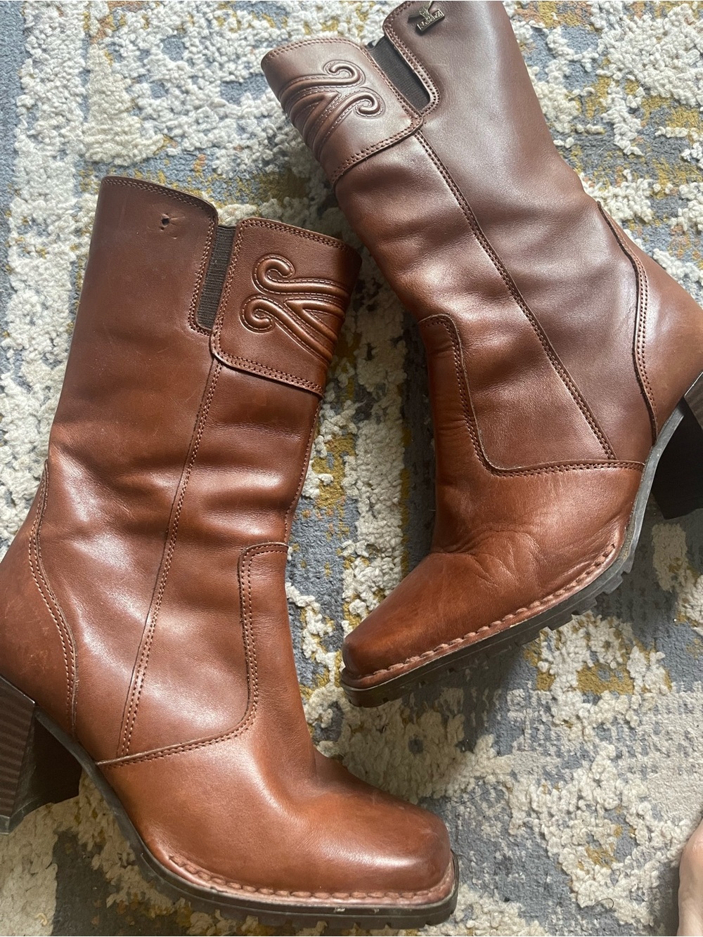 Joe Sanchez Women's Brown Leather Mid-Calf Boot - Classic Western Style